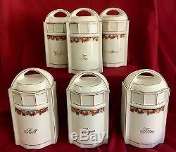 10 1920/30s Art Deco German Porcelain Kitchen Canisters