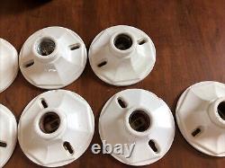 10- 1940's 1950's Art Deco Flush Mount Porcelain Ceiling Lights- 8 Sided Octagon