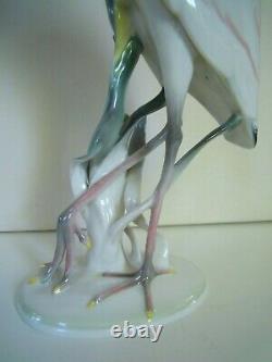 10.50 Art Deco Hutschenreuther-rosenthal Porcelain Heron Egret Bird Figurine