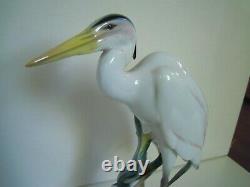 10.50 Art Deco Hutschenreuther-rosenthal Porcelain Heron Egret Bird Figurine