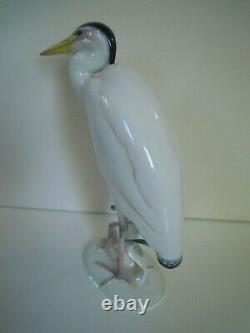 10.50 Art Deco Hutschenreuther-rosenthal Porcelain Heron Egret Bird Figurine