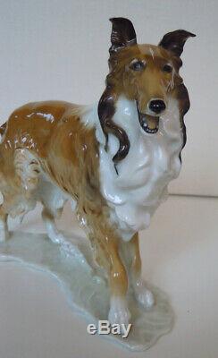 11 ART DECO HUTSCHENREUTHER-ROSENTHAL ROUGH COLLIE DOG PORCELAIN FIGURINE Lassi