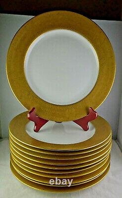 11 Gold Encrusted Rosenthal Selb Bavaria Lg. Porcelain Dinner Service Plates