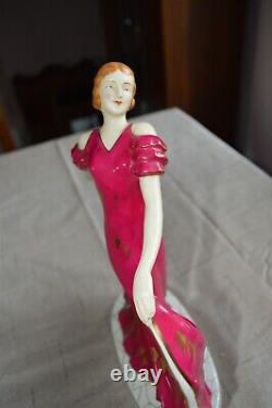 11 Lovely Antique Art Deco Porcelain Moriyama Japan Dancing Lady Figurine