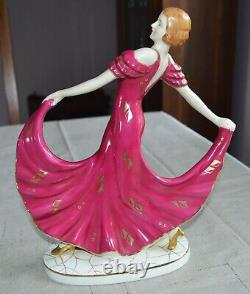 11 Lovely Antique Art Deco Porcelain Moriyama Japan Dancing Lady Figurine