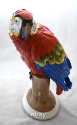 11 Rosenthal Porcelain Deco Ara Parrot Macaw on Trunk Sculpture