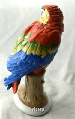 11 Rosenthal Porcelain Deco Ara Parrot Macaw on Trunk Sculpture