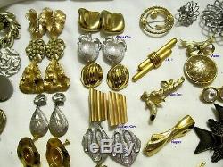 126pc Art Deco VTG 43 Prs. Earrings 40 Brooches JEWELRY Lot TRIFARI CORO