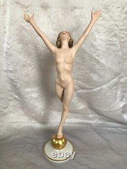 13 ART DECO HUTSCHENREUTHER-ROSENTHAL FIGURINE NUDE GIRL SUN CHILD Karl Tutter