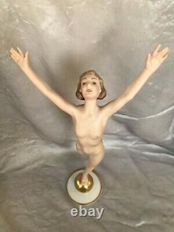 13 ART DECO HUTSCHENREUTHER-ROSENTHAL FIGURINE NUDE GIRL SUN CHILD Karl Tutter