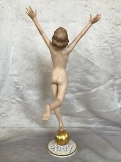 13 ART DECO HUTSCHENREUTHER-ROSENTHAL FIGURINE NUDE GIRL SUN CHILD Karl Tutter