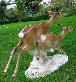 14 HUTSCHENREUTHER-ROSENTHAL Art Deco ROE DEER DOE + ROEBUCK Porcelain Figurine