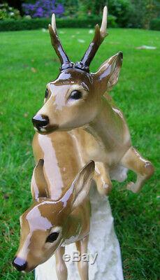 14 HUTSCHENREUTHER-ROSENTHAL Art Deco ROE DEER DOE + ROEBUCK Porcelain Figurine