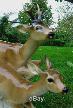 14 HUTSCHENREUTHER-ROSENTHAL Art Deco ROE DEER DOE + ROEBUCK Porcelain Figurine