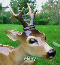 14 HUTSCHENREUTHER-ROSENTHAL Art Deco ROE DEER DOE + ROEBUCK Porcelain Figurine