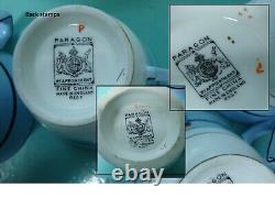 16p Antique Art Deco ROYAL PARAGON Porcelain set CUP SAUCER POT 4 QUEEN MARY