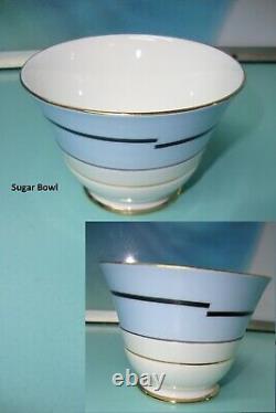 16p Antique Art Deco ROYAL PARAGON Porcelain set CUP SAUCER POT 4 QUEEN MARY