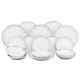 18-piece White With Gold Rim Dinner Set Porcelain Crockery For 6 Plates Bowls