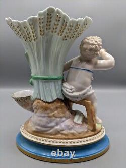 1880s Limoges French Gibus & Redon Porcelain Cherub Vase Figurine 7 Marked