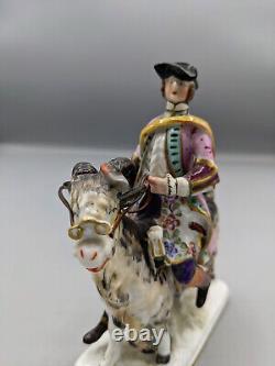 1890s Antique Samson French Whimsical Porcelain Figurine Tailor Riding a Goat