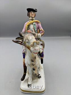 1890s Antique Samson French Whimsical Porcelain Figurine Tailor Riding a Goat