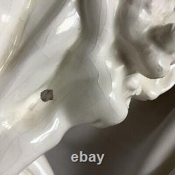 1905 Signed Antique Porcelain Naked Nude Lady Figure Europa Bull Girl Hungary