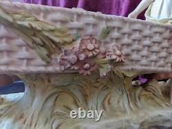 1918s Large Antique Dux Bohemia Porcelain Figurine Centerpiece Rare