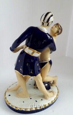 1920-30's LARGE Art Deco MORIYAMA HINODE FIGURINE DANCING COUPLE Perfect