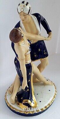 1920-30's LARGE Art Deco MORIYAMA HINODE FIGURINE DANCING COUPLE Perfect