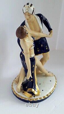 1920-30's LARGE Art Deco MORIYAMA HINODE FIGURINE DANCING COUPLE Perfect