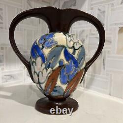 1920's Decorative Antique Belgian Art Deco C M Bergen Ceramic Vase