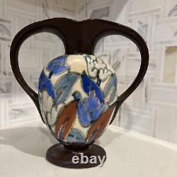 1920's Decorative Antique Belgian Art Deco C M Bergen Ceramic Vase