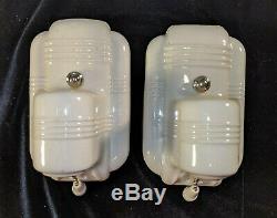 1920s-1930s PAULDING White Porcelain Ceramic Sconces, rewired, new hardware