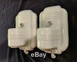 1920s-1930s PAULDING White Porcelain Ceramic Sconces, rewired, new hardware