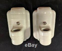 1920s-1930s PAULDING White Porcelain Ceramic Sconces, rewired, new hardware