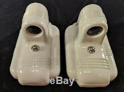 1920s-1930s PAULDING White Porcelain Ceramic Sconces, rewired, new hardware