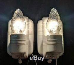 1920s-1930s PAULDING White Porcelain Ceramic Sconces, rewired, new hardware