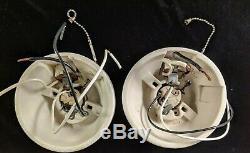 1920s-1930s Pass & Seymour White Porcelain Bath Sconces & Shades, new wiring