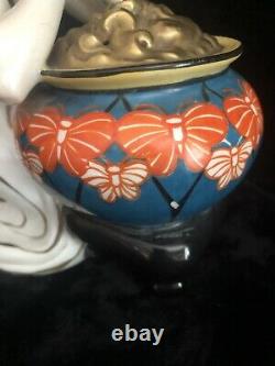 1920s Aladin Luxe Art Deco Figural Lady Women Porcelain Potpourri Holder France