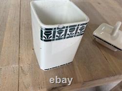1920s Art Deco German Porcelain Blue and White Kitchen Cannisters