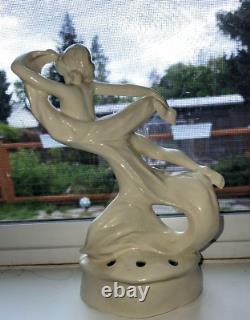 1920s Art Deco Porcelain Cortendorf Nude Dancing Lady Flower Frog