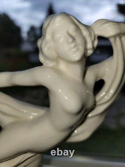 1920s Art Deco Porcelain Cortendorf Nude Dancing Lady Flower Frog