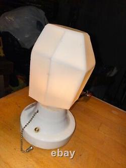 1920s Art Deco Porcelain Wall Sconce over Sink Sconce RARE Milk glass Original