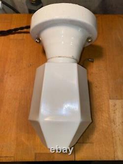 1920s Art Deco Porcelain Wall Sconce over Sink Sconce RARE Milk glass Original