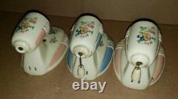 1930-40 Vintage Set of 3 Art Deco PORCELIER Porcelain BATHROOM LIGHT FIXTURES