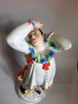 1930 HERTWIG & CO KATZHUTTE Germany Antique Porcelain Statue Figurine Pierrot