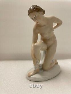 1930's Karl Lysek for Rosenthal After Bathing Porcelain Art Deco Figurine