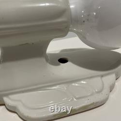 1930's Set Of 2 Art Deco Vintage Porcelain Sconces Good Condition/READ Desc