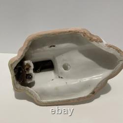 1930's Set Of 2 Art Deco Vintage Porcelain Sconces Good Condition/READ Desc