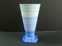 1930s Art Deco Shelley Harmony Vase Made In England / Double Blue Colourway